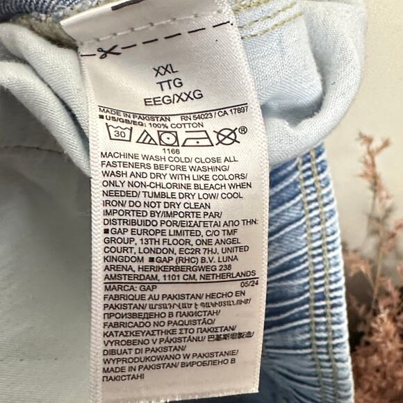 GAP High Rise Pull-On Wide-Leg Jeans Light Wash Sz XXL $80 {3X16} - Picture 6 of 7